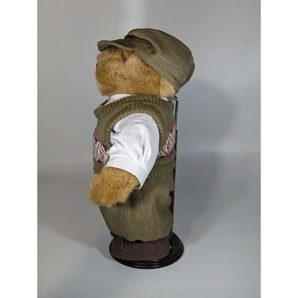 SAND TRAP SAM 12" Golf Bear w/Outfit  Vintage Tender Heart Treasures w/stand - Picture 2 of 6
